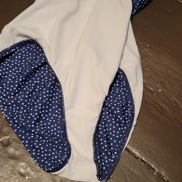 Splendid Swim Navy and White Polka Dot Swimsuit - Medium - Picture 6 of 8